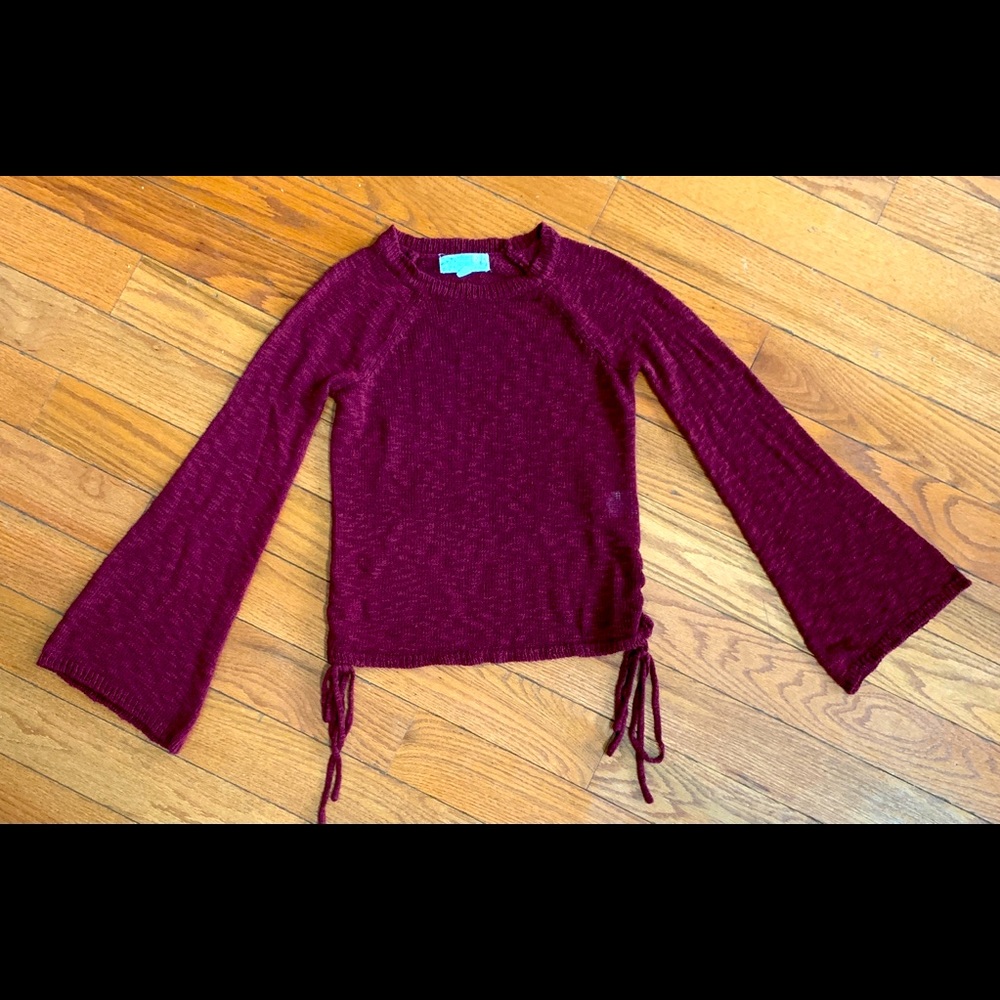 Pink Republic Maroon Sweater with Bell Sleeves